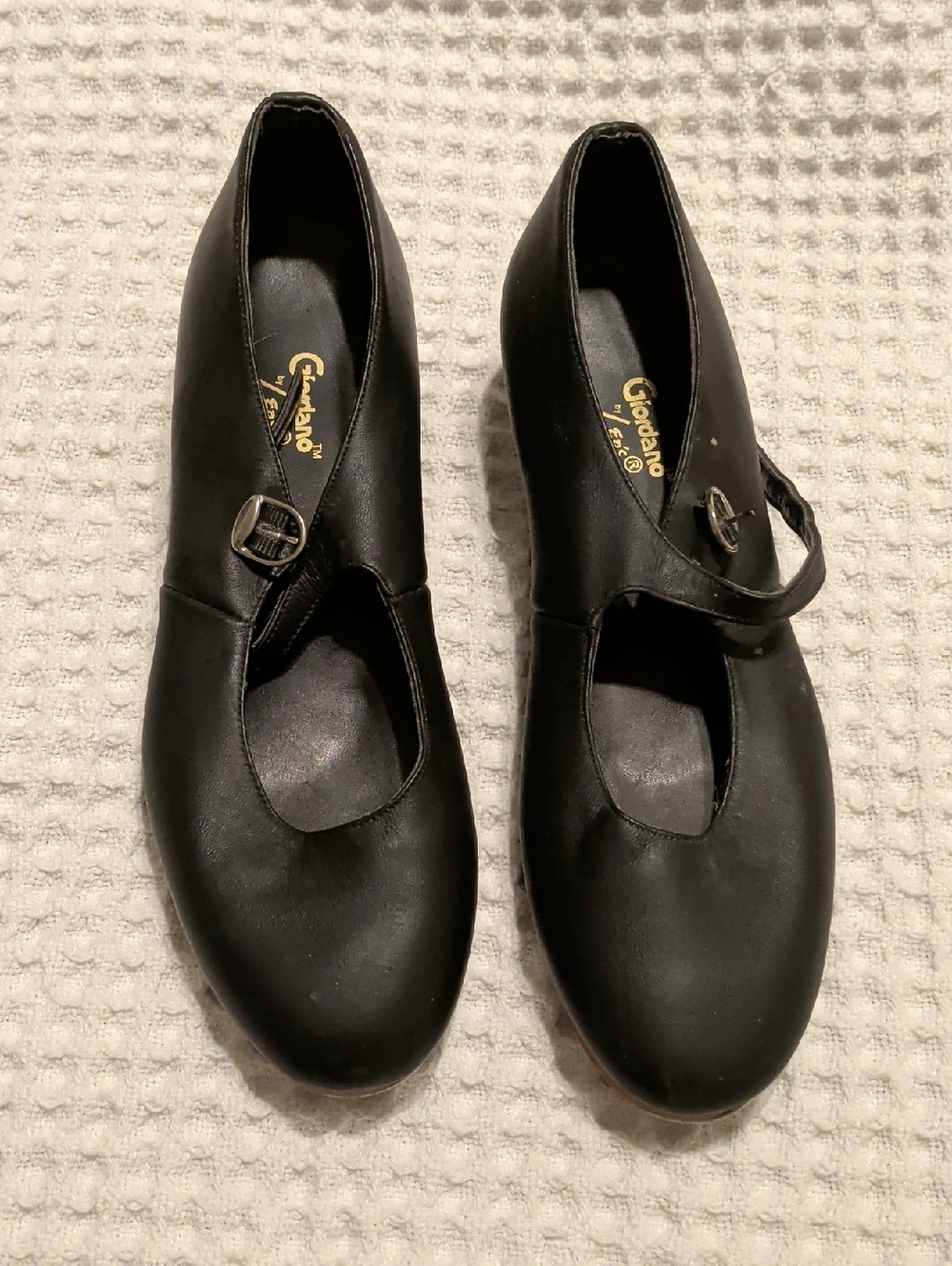 Giordano Black Mary Jane Tap-Shoes with Buckle Strap